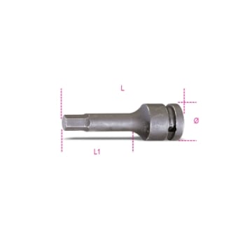 Chiavi a bussola Macchina maschio esagonale con quadro femmina 3/4" fosfatate Beta 728ME - Disegno con misure