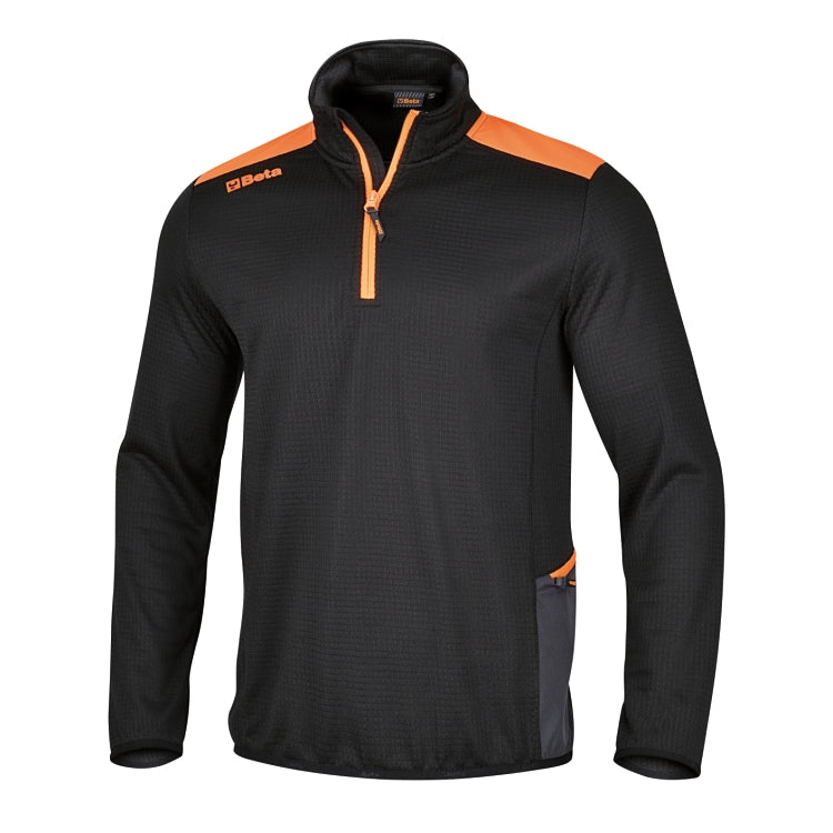 Micropile gird fleece con zip corta, nero Beta 7563N