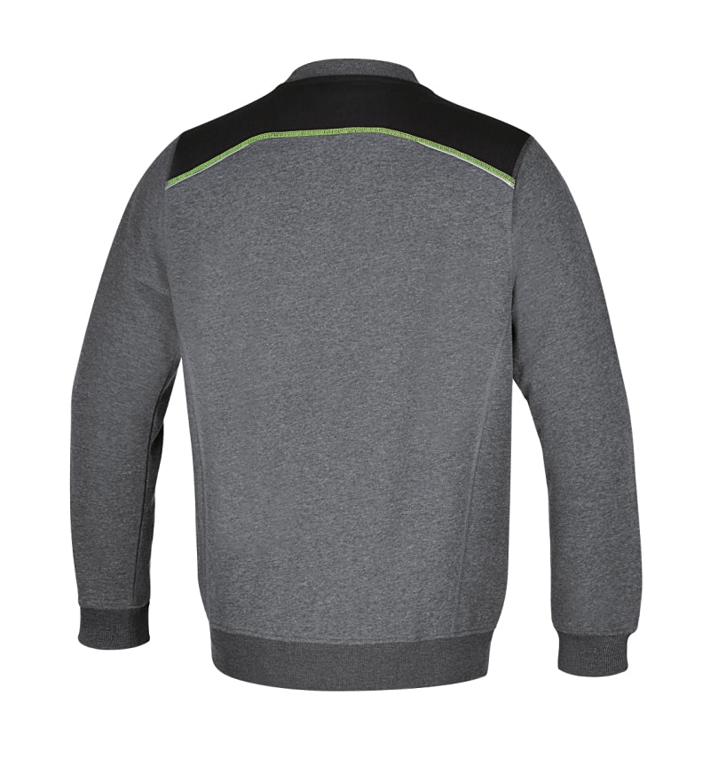 Felpa girocollo con inserti neri sulle spalle e dettaglio verde fluo Beta 7642G