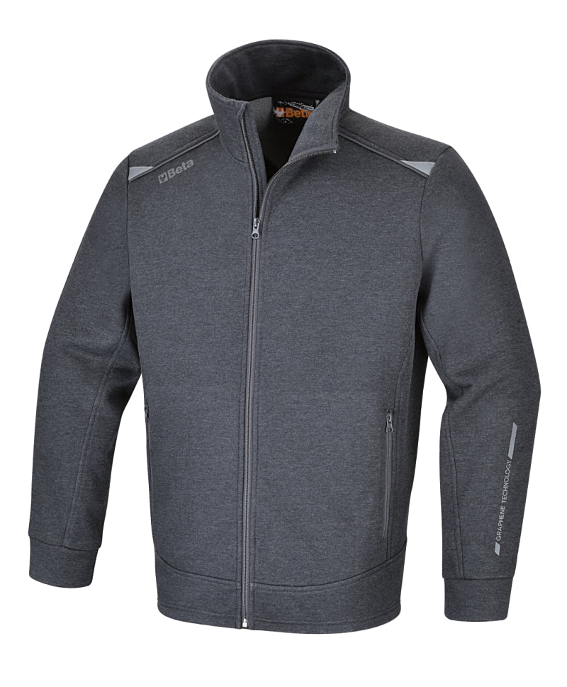 Felpa con zip lunga in graphene Beta 7644GG