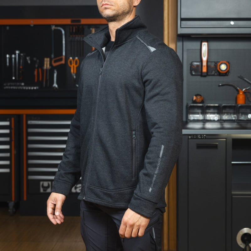 Felpa con zip lunga in graphene Beta 7644GG