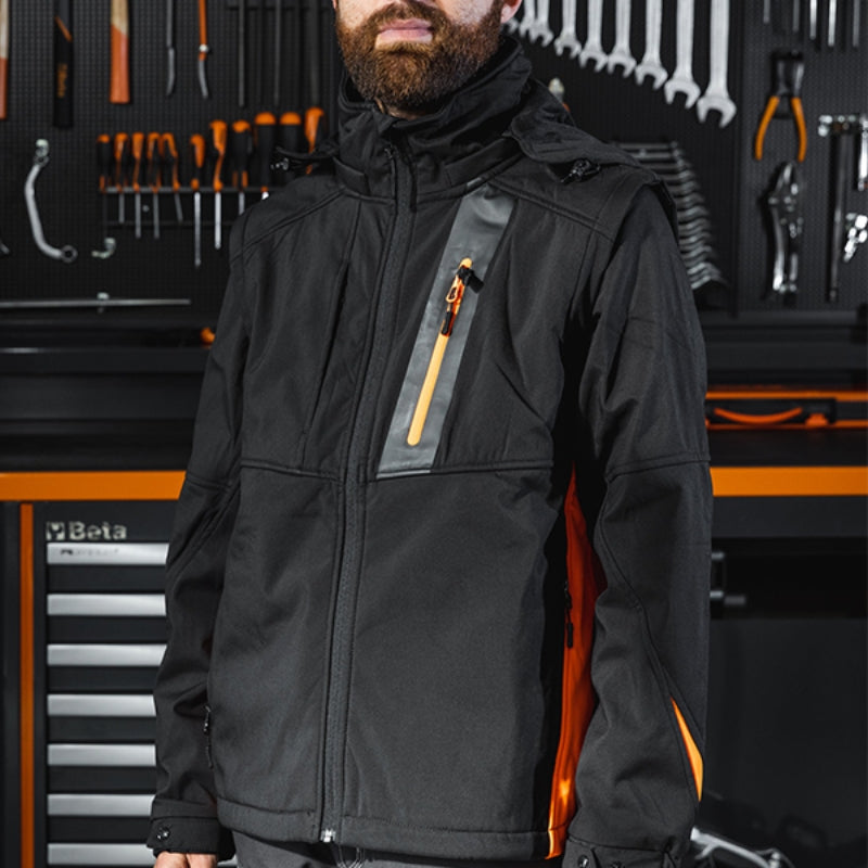 Giacca softshell con cappuccio e maniche staccabili Beta 7659N