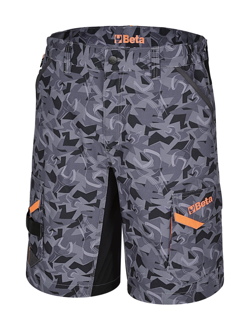 Bermuda da lavoro multitasche con disegno camouflage esclusivo. Beta 7815CM