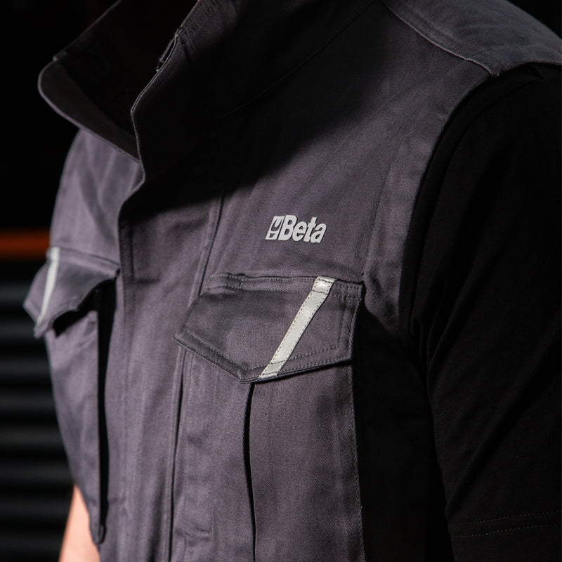 Gilet da lavoro grigio in 100% cotone, comodo e resistente Beta 7937MG
