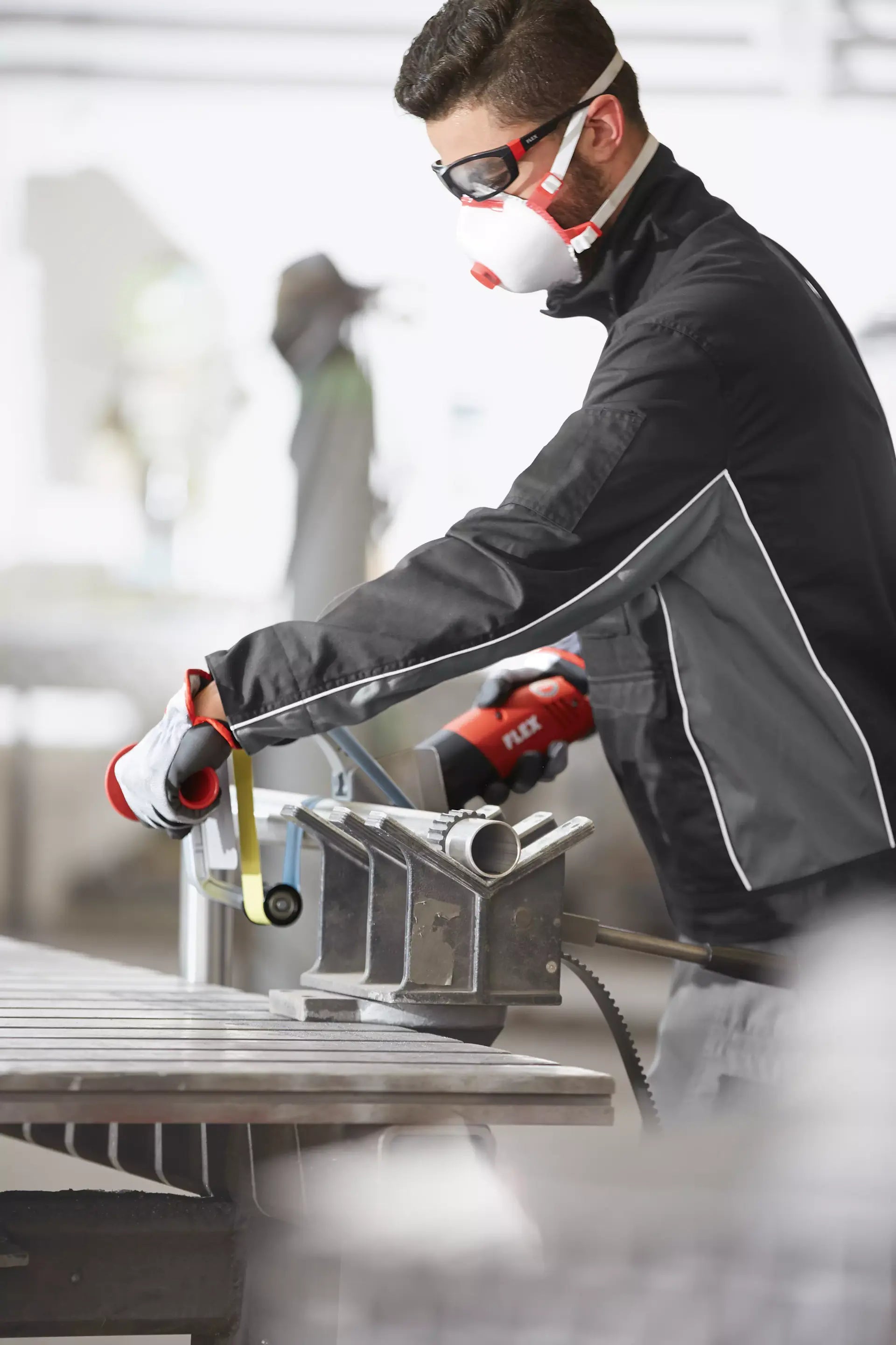 Levigatrice a nastro per tubi TRINOXFLEX in kit FLEX BRE 14-3 125 Set