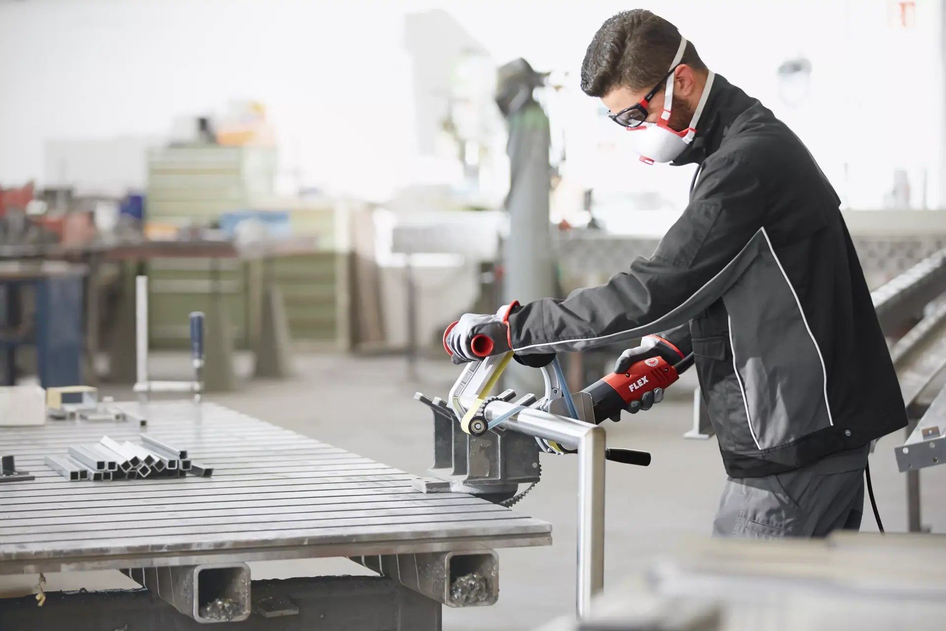 Levigatrice a nastro per tubi TRINOXFLEX in kit FLEX BRE 14-3 125 Set