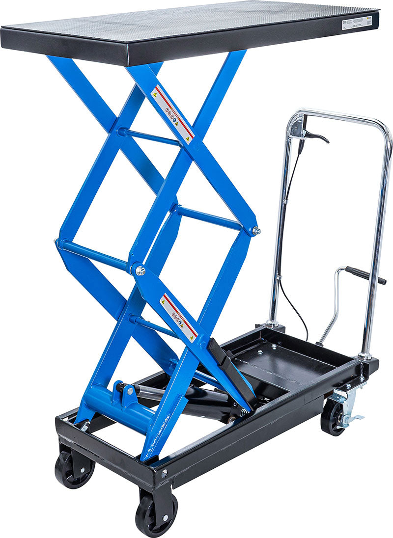 CARRELLO SOLLEVATORE A PANTOGRAFO CON PIANO ELEVATORE IDRAULICO, 300 KG BGS11997