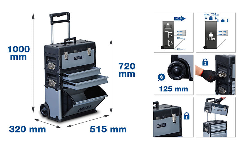 TROLLEY PORTAUTENSILI, CON 111 UTENSILI BGS15506