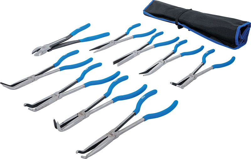 SET 9 PEZZI, PINZE EXTRA LUNGHE, PER CONNETTORI LUNGHI E PIATTI E PER CANDELE BGS4401