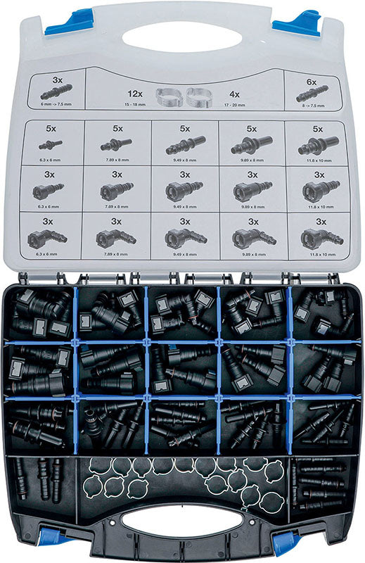 ASSORTIMENTO 95 PEZZI, TUBI E CONNETTORI DEL CARBURANTE, IN PLASTICA Bgs BGS6776