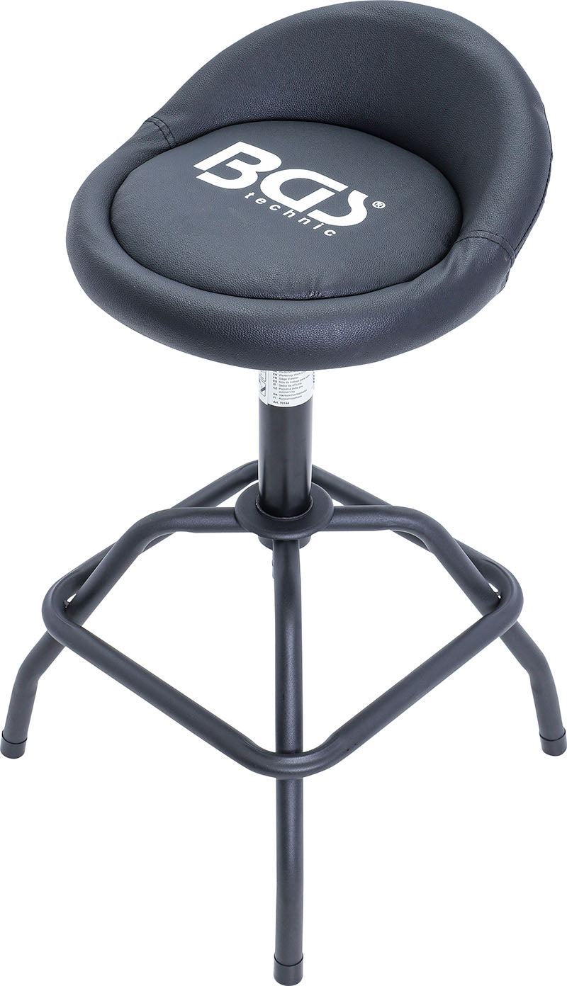 Sgabello Da Officina Regolabile CCLIFE - Altezza 38-50 Cm, 2 Ripiani, Ruote, Portata 150 Kg