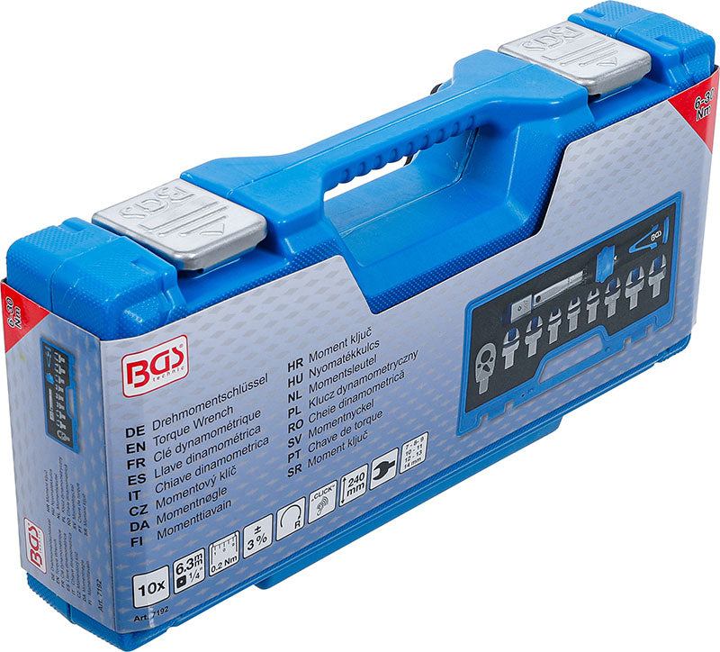 SET 10 PEZZI, CHIAVE DINAMOMETRICA, ATTACCO RETTANGOLARE 9 X 12 MM, 6 - 30 NM BGS7192