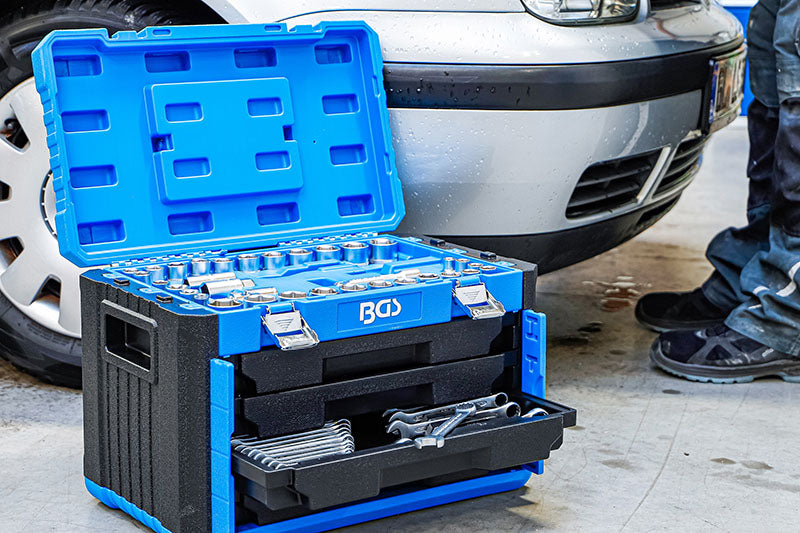 SET 300 PEZZI, BUSSOLE ESAGONALI 1/4" / 3/8" / 1/2", MISURE METRICHE ED IN POLLICI BGS74000