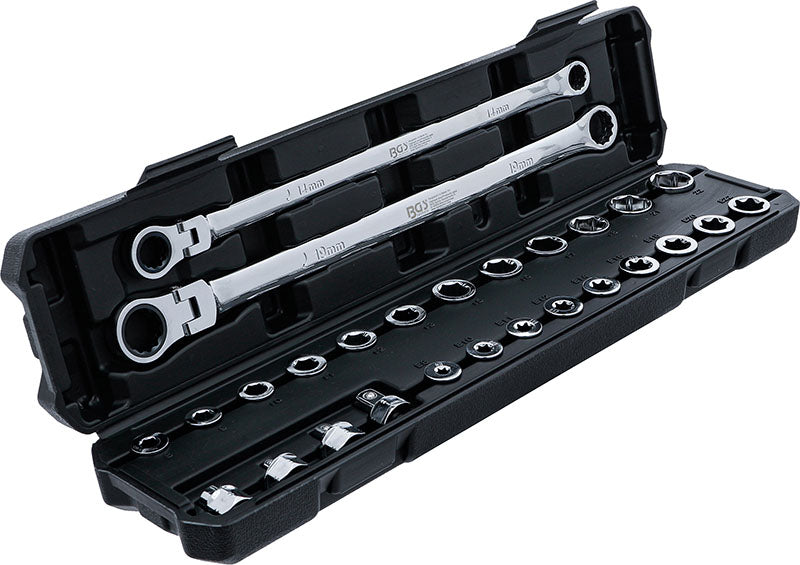 SET 27 PEZZI, CHIAVI A DOPPIO ANELLO, CON CRICCHETTO SNODATO, EXTRA LUNGHE BGS74274