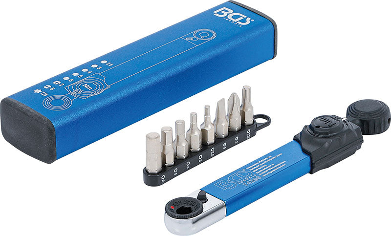 SET 9 PEZZI, CHIAVE DINAMOMETRICA, ATTACCO ESAGONALE 1/4”, 2 - 10 NM, CON SET DI INSERTI BGS74295