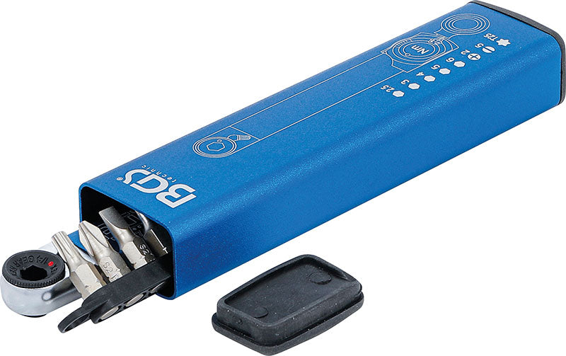 SET 9 PEZZI, CHIAVE DINAMOMETRICA, ATTACCO ESAGONALE 1/4”, 2 - 10 NM, CON SET DI INSERTI BGS74295