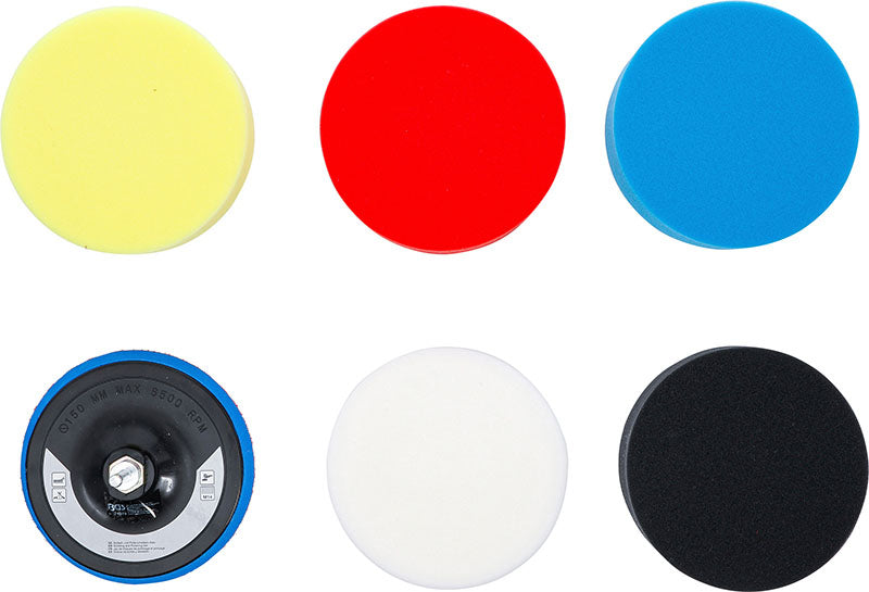 SET 6 PEZZI, DI SPUGNE PER LUCIDATURA, Ø 150 MM BGS74379