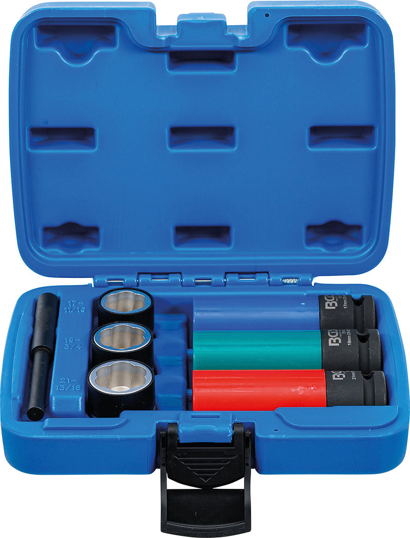 SET 7 PEZZI, ESTRATTORI & BUSSOLE A MACCHINA RIVESTITE, ATT. 1/2", 17/19/21 MM BGS7510