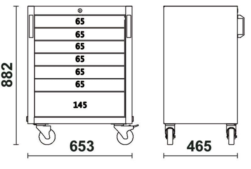 Cassettiera mobile con 7 cassetti per arredo officina C45PRO 2.0 Beta C45PRO 2.0 C7