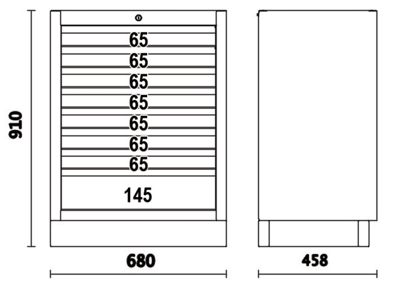 Modulo fisso con 8 cassetti per arredo officina C45PRO 2.0 Beta C45PRO 2.0 M8
