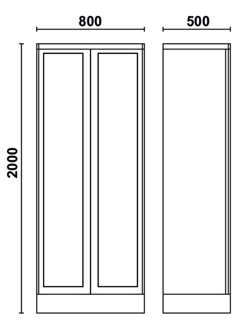 Armadio in lamiera con due ante trasparenti in policarbonato per arredo officina RSC55 Beta C55AT2