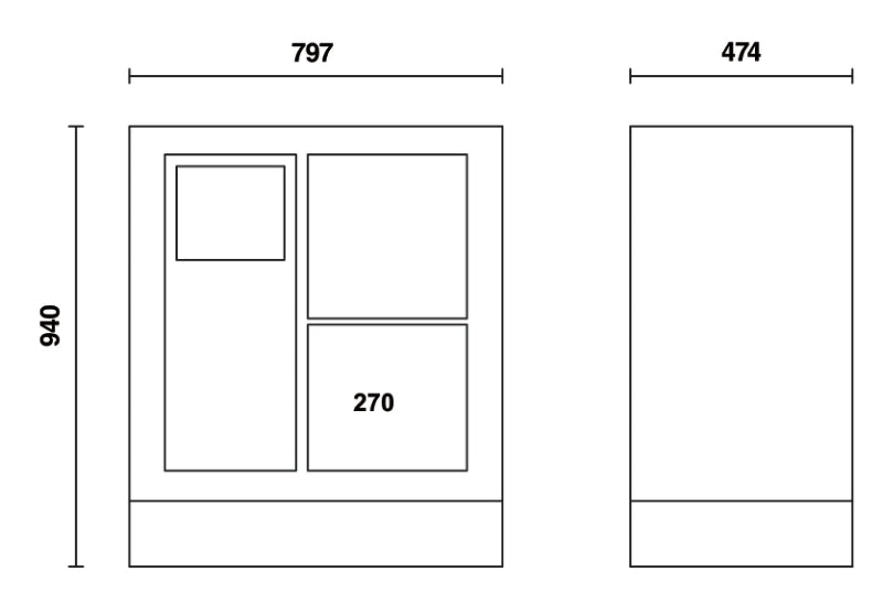 Modulo fisso di servizio per arredo officina Beta C55MS