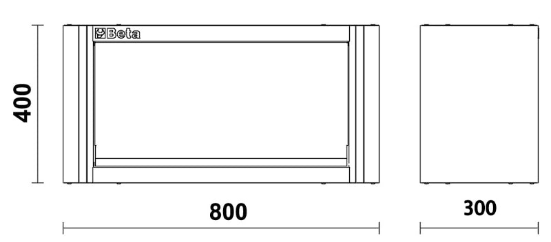 Pensile 0,8 metri per arredo officina Beta C55PM/M0,8