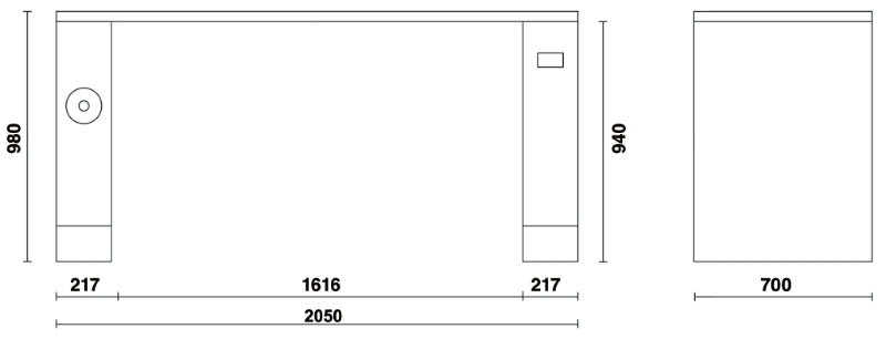 Banco da lavoro da 2 metri per arredo officina RSC55 Beta C55PRO B/2