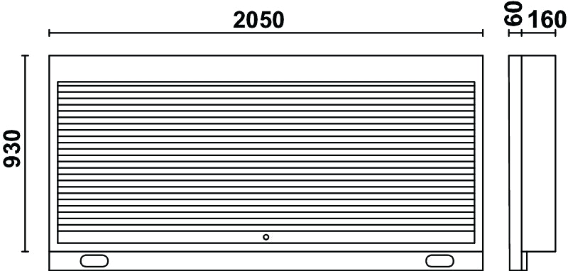 Parete portautensili con tapparella e predisposizione per 2 prese elettriche Beta C55PSE