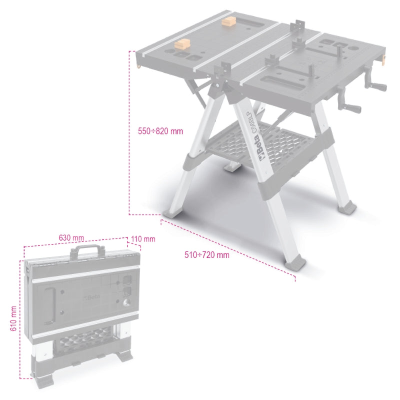 Banco da lavoro pieghevole multiuso Beta C56BLP