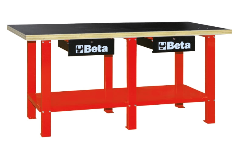Banco da lavoro con piano di lavoro in legno Beta C56W