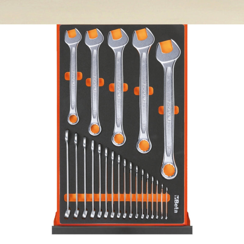 Banco da lavoro 2,1 m con piano in legno, 8 cassetti e modulo anta Beta C58BC-W2,1 8CA