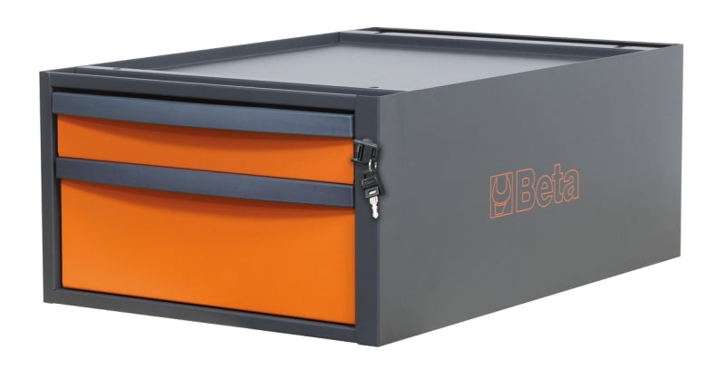 Cassettiera altezza 257 mm con 2 cassetti, per banchi componibili C58BC Beta C58CS 2C