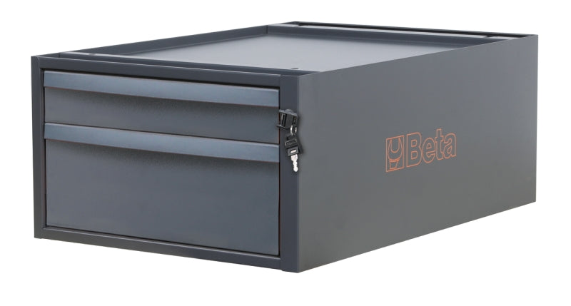 Cassettiera altezza 257 mm con 2 cassetti, per banchi componibili C58BC Beta C58CS 2C