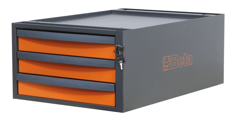 Cassettiera altezza 257 mm con 3 cassetti, per banchi componibili C58BC Beta C58CS 3C