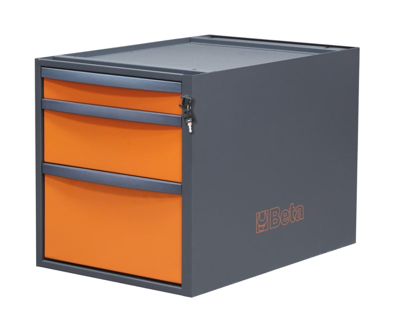 Cassettiera altezza 479 mm con 3 cassetti, per banchi componibili C58BC Beta C58CSH 3C