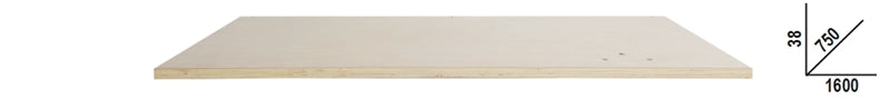 Piano di lavoro in legno multistrato 1.600x750 mm, per banchi componibili C58BC Beta C58PLT-W 1,6