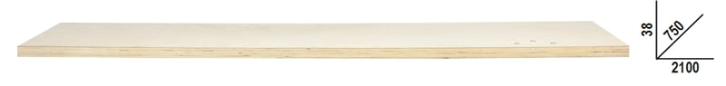 Piano di lavoro in legno multistrato 2.100x750mm, per banchi componibili C58BC Beta C58PLT-W 2,1