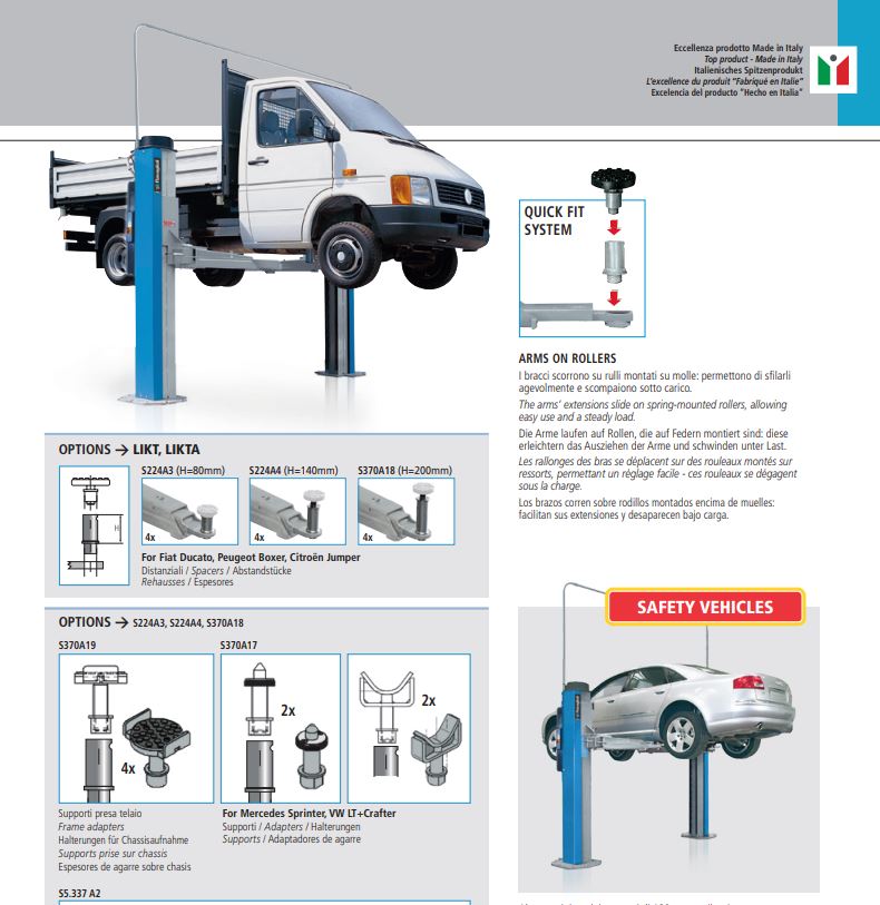 Ponte sollevatore 2 colonne Ravaglioli KPN255LIKTA / 5500 kg