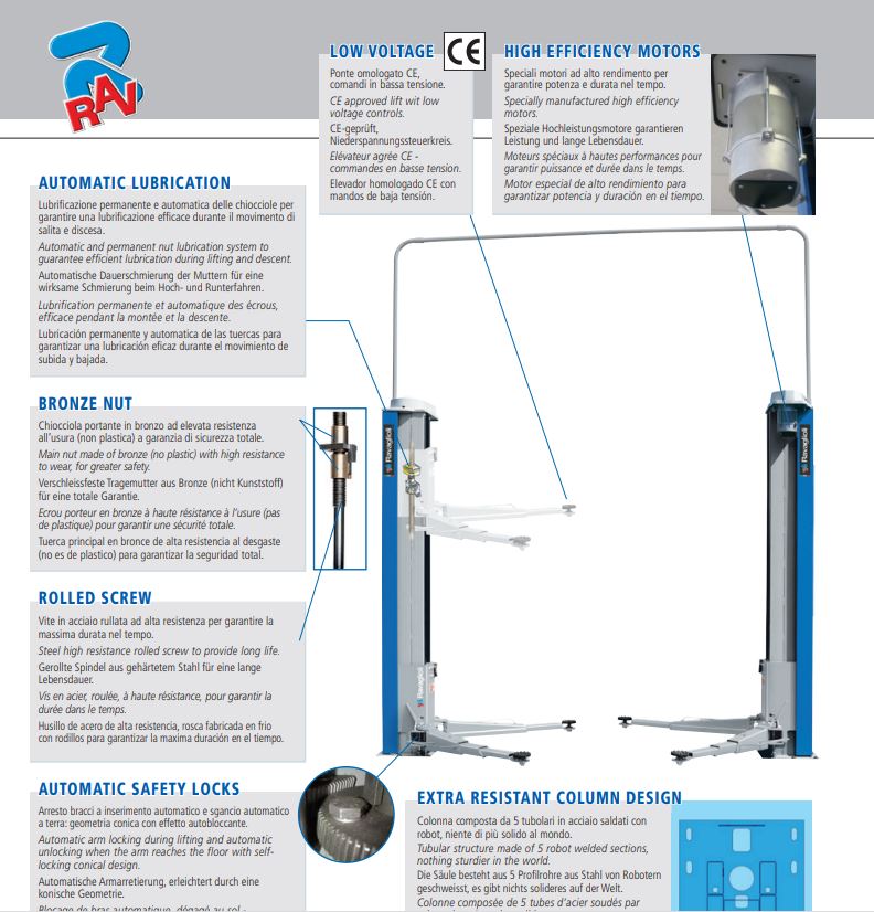 Ponte sollevatore Ravaglioli 2 colonne KPX 337LW / 3200 kg Large