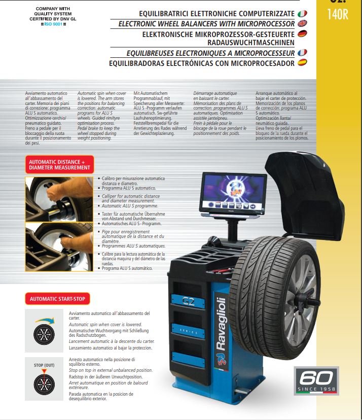 EQUILIBRATRICI ELETTRONICHE COMPUTERIZZATE Ravaglioli G2.140R + GAR301