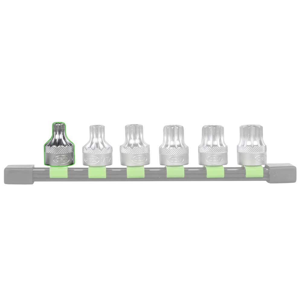 SET DI 6 INSERTI XZN INVIOLABILI A 12 DENTI CON BUSSOLE 1/2" 51409 JBM