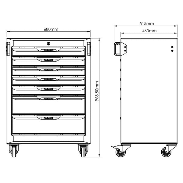 Carrello 7 cassetti Arredo Officina Fasano Tools FG 116V/7G
