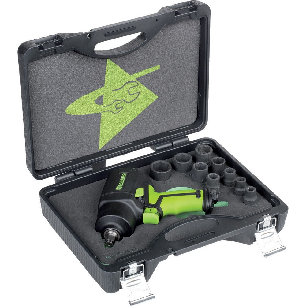 SET AVVITATORE PNEUMATICO AD IMPULSI CON ATTACCO QUADRO 1/2" E CHIAVI A BUSSOLA RINFORZATE Fasano FGA 309/S10