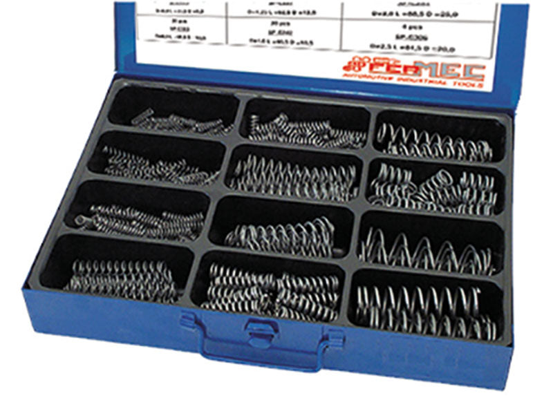 SET 394 PEZZI, MOLLE A COMPRESSIONE, IN CASSETTA METALLICA Fermec FM108-420