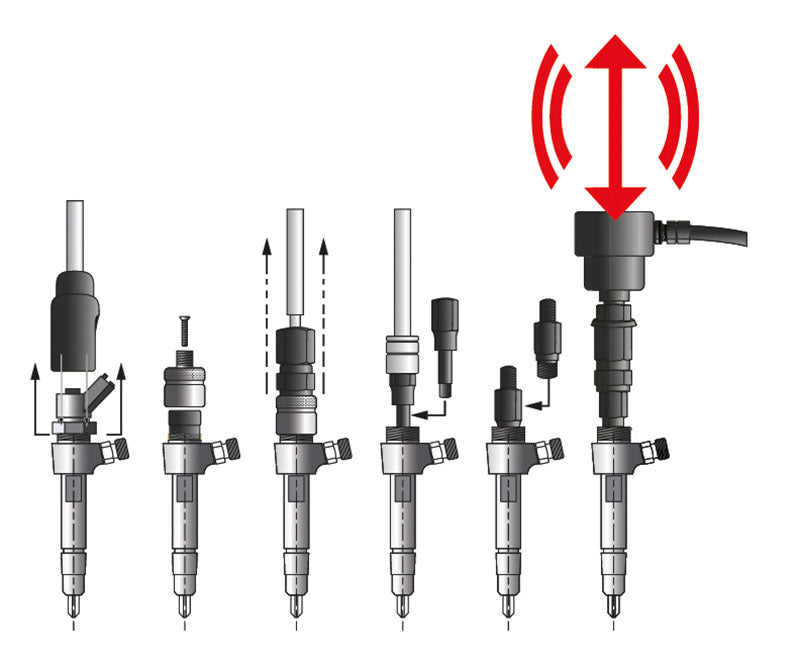 SET 7 PEZZI, ESTRATTORE PNEUMATICO PER INIETTORI Fermec FM40282