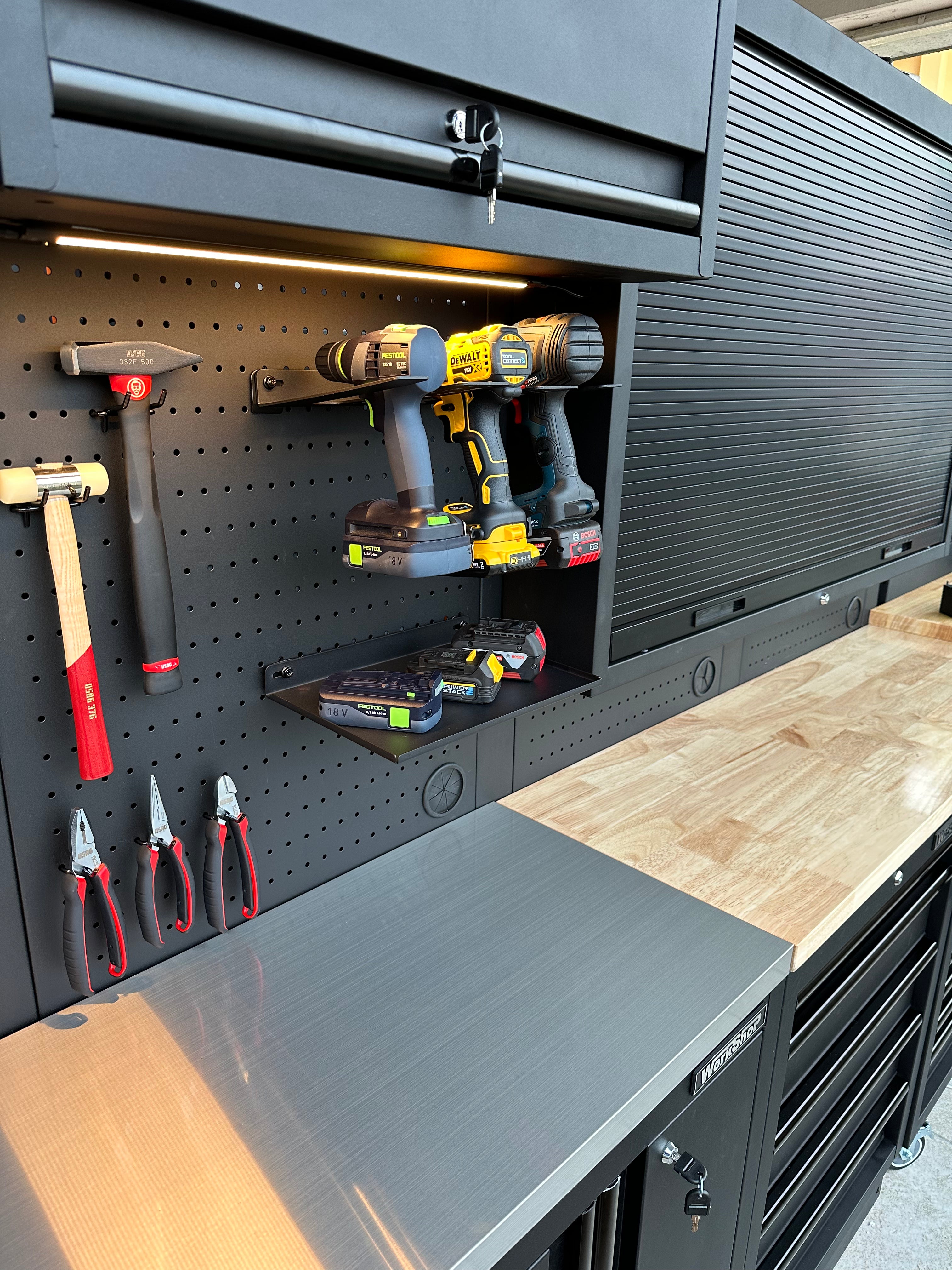 Set 2 supporti elettroutensili per Arredo Officina Workshopitaly MPS Total Black