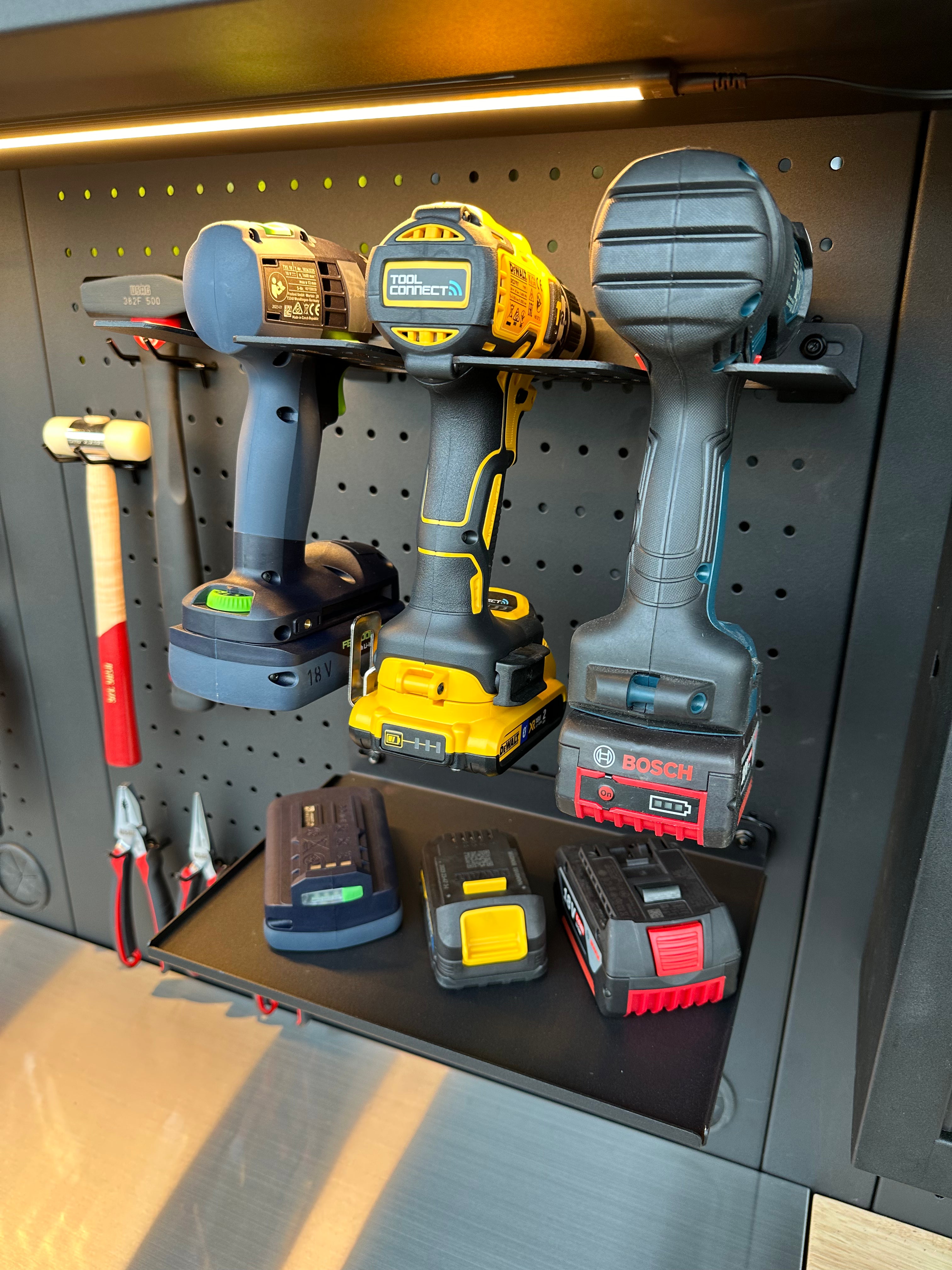 Set 2 supporti elettroutensili per Arredo Officina Workshopitaly MPS Total Black