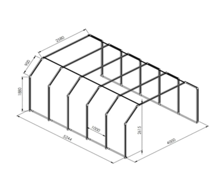 Tunnel LED per officina 5,2 x 4 x 2,6 mt