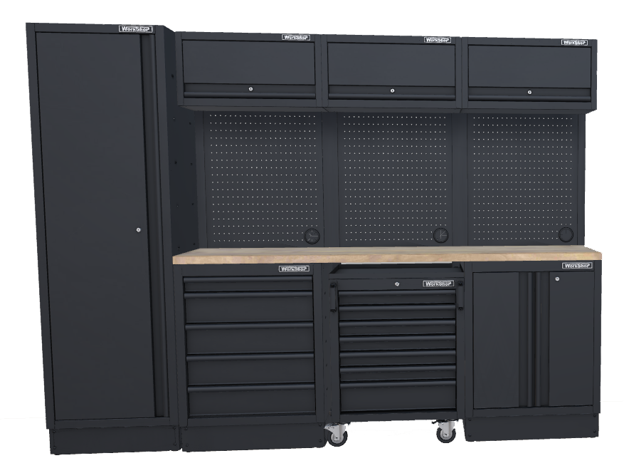 Arredo Officina Workshopitaly MPS 28 legno 2,64mt. Total Black